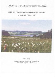 Le document de gestion (Docob) du site N2000 des tourbières de St Agrève