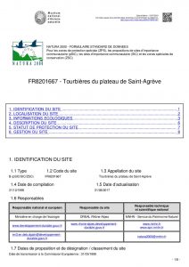 Formulaire standard de données du site N2000 des tourbières de St Agrève