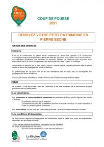 Coup de pousse 2021 : Rénovez votre petit patrimoine en pierre sèche