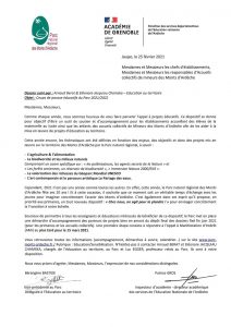 Courrier coups de pousse 2021-2022