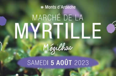 Marché de la myrtille sauvage à Mézilhac le 5 août 2023