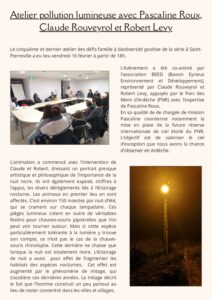 Atelier pollution lumineuse avec Pascaline Roux, Claude Rouveyrol et Robert Levy